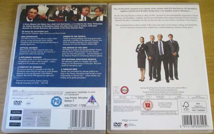 YES, PRIME MINISTER Series 1 + 2 DVD [Box Set Shelf]