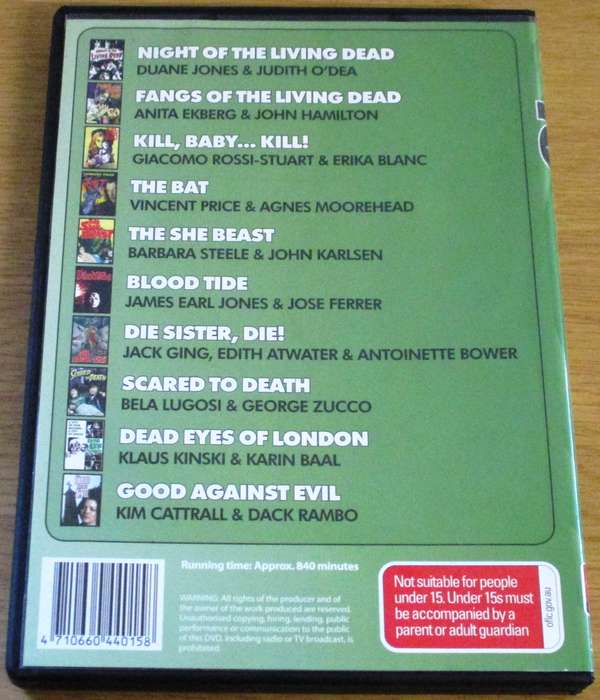 10 HORROR CLASSICS 4xDVD [Box Set Shelf]