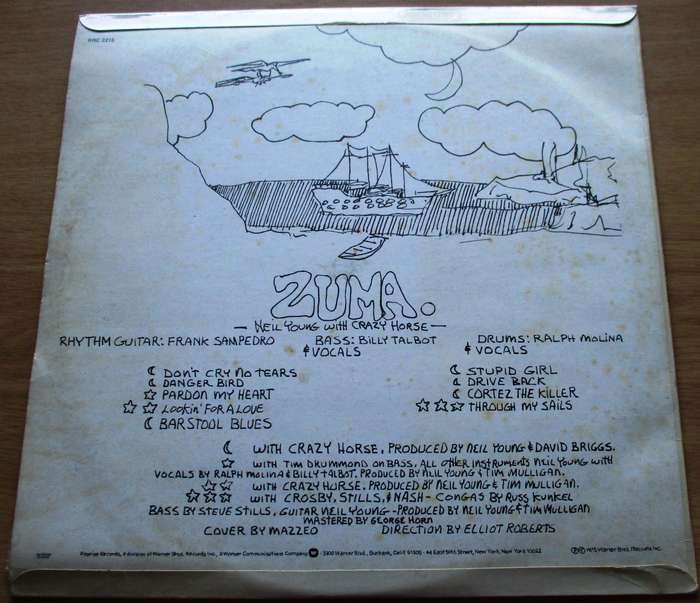 NEIL YOUNG Zuma LP VINYL RECORD