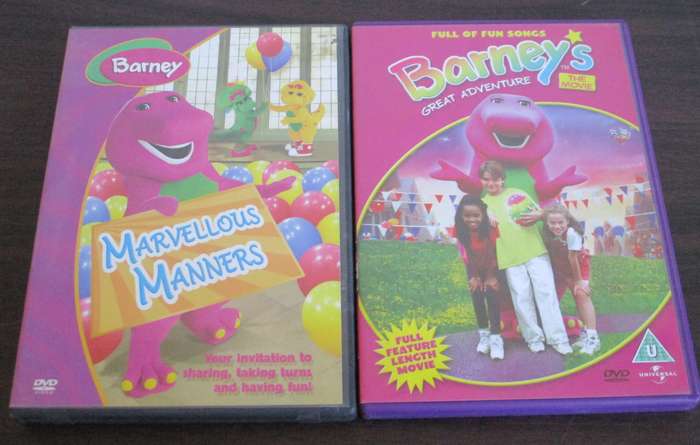 BARNEY'S GREAT ADVENTURE THE MOVIE + MARVELLOUS MANNERS DVD [BBOX 7]