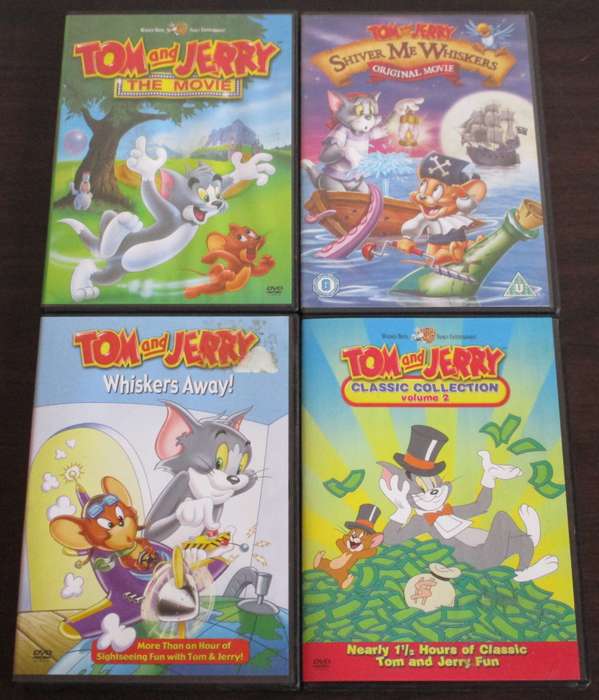 TOM AND JERRY Whiskers AwayClassic Collection Vol 2+Shiver Me Whiskers+The Movie 4xDVD [BBOX 7]