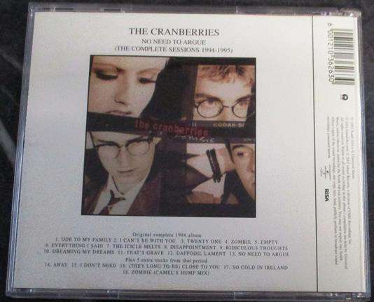 THE CRANBERRIES No Need to Argue The Complete Sessions 1994-1995  CD [Shelf G x 9]