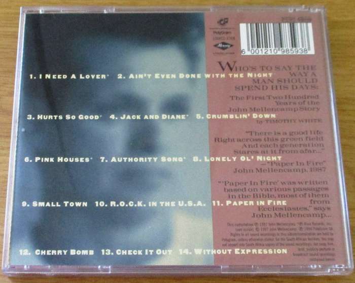 JOHN MELLENCAMP The Best That I Can Do CD [Gx29]