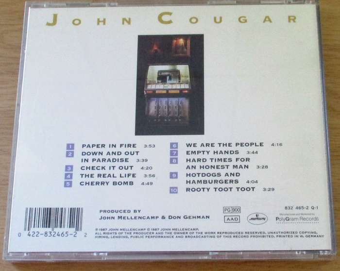 JOHN MELLENCAMP The Lonesome Jubilee CD [Gx27]