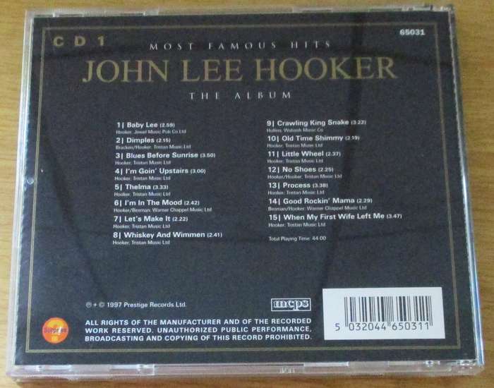 JOHN LEE HOOKER Most Famous Hits CD [Gx21]