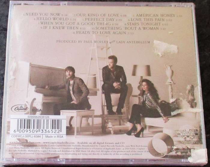 LADY ANTEBELLUM  Need You Now CD [Shelf G x 4]