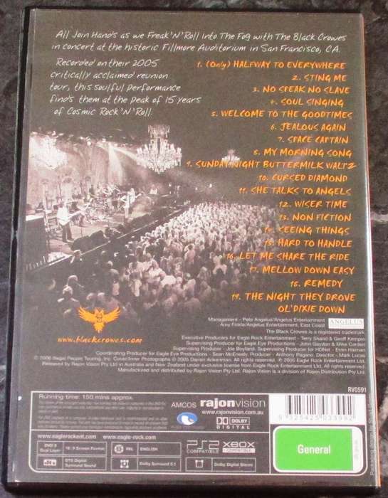 THE BLACK CROWES Freak n Roll into the Fog DVD