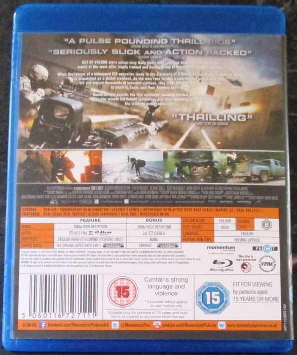 ACT OF VALOUR BLU RAY