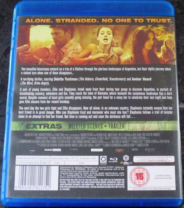 AND SOON THE DARKNESS BLU RAY Amber Heard