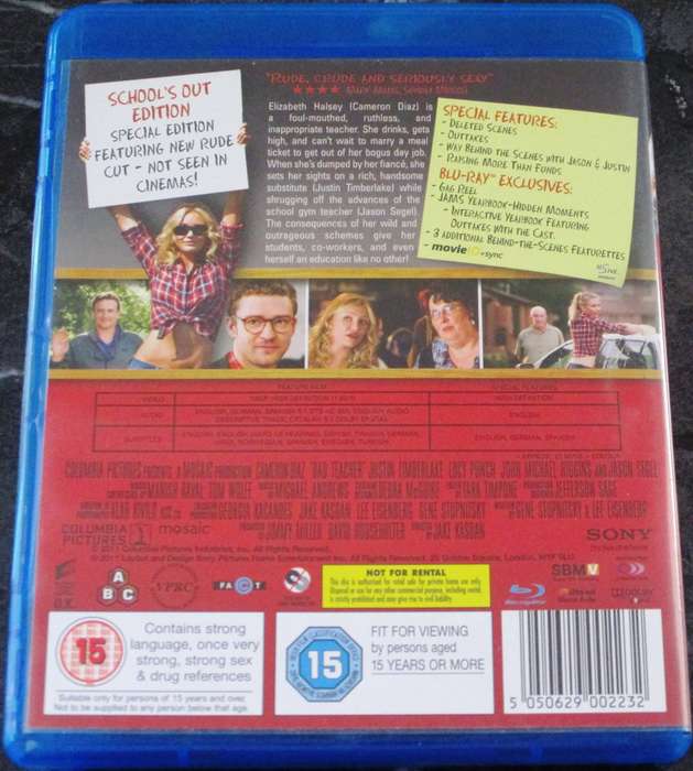 BAD TEACHER BLU RAY Cameron Diaz