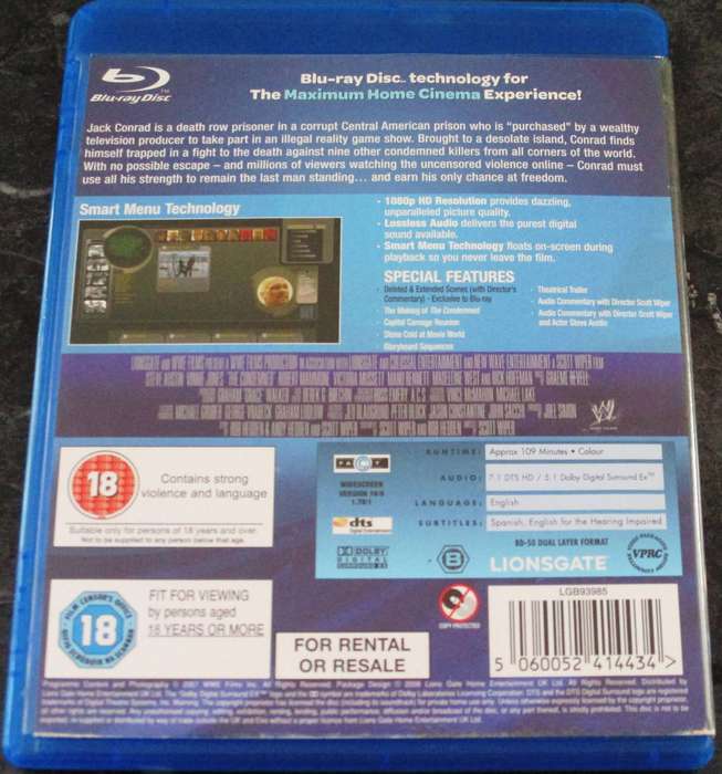 THE CONDEMNED BLU RAY Steve Austin Vinnie Jones