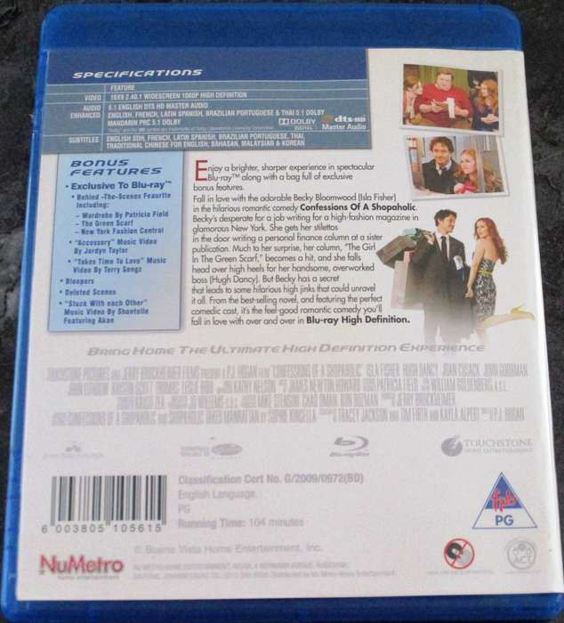 CONFESSIONS OF A SHOPAHOLIC BLU RAY