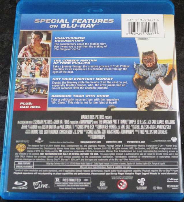 THE HANGOVER II BLU RAY