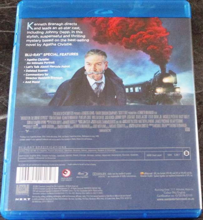 MURDER ON THE ORIENT EXPRESS BLU RAY Johnny Depp Penelope Cruz