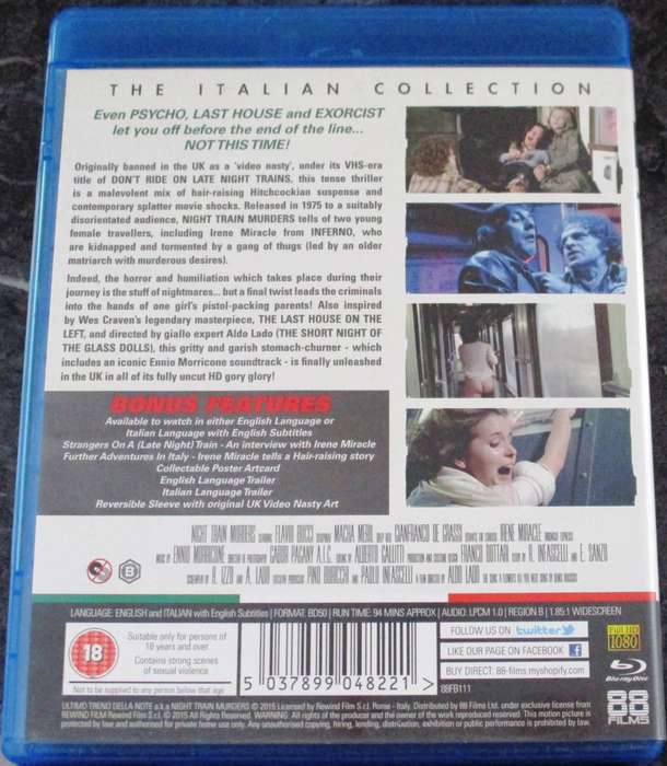 NIGHT TRAIN MURDERS The Italian Collection BLU RAY