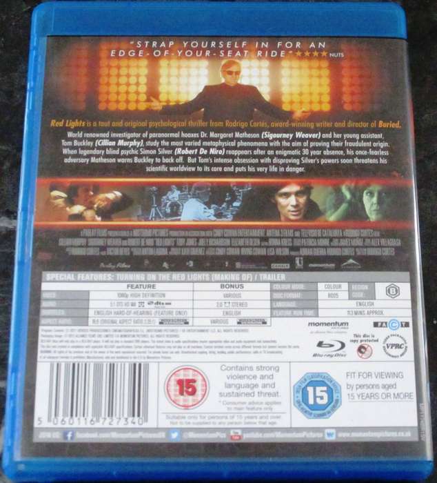 RED LIGHTS BLU RAY Sigourney Weaver Robert De Niro