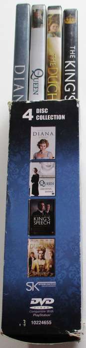 DIANA + THE QUEEN + THE KING'S SPEECH + THE DUCHESS  4xDVD BOX SET [Box Set shelf]