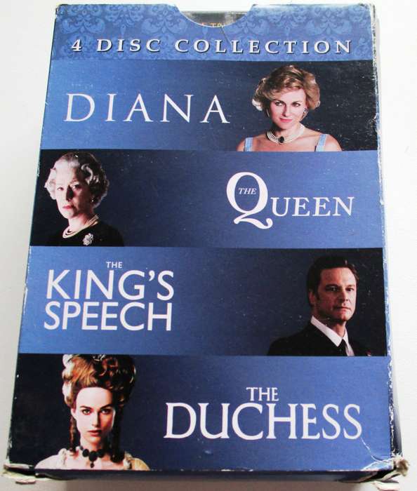 DIANA + THE QUEEN + THE KING'S SPEECH + THE DUCHESS  4xDVD BOX SET [Box Set shelf]