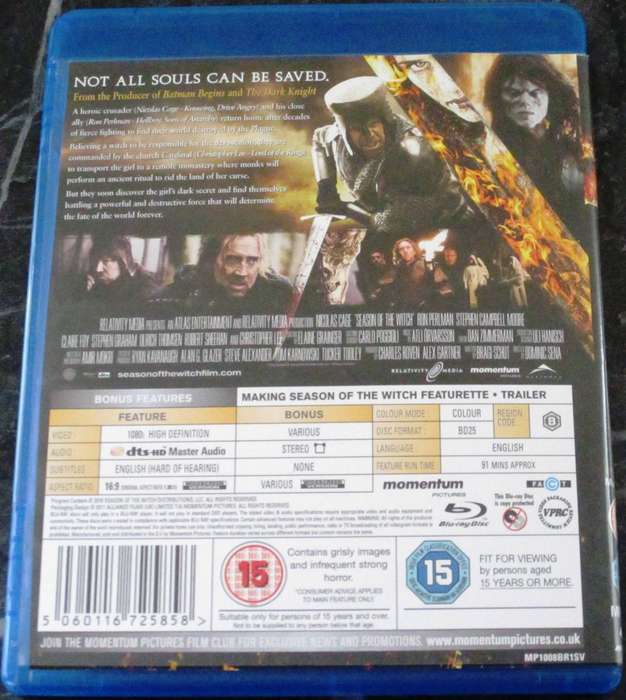SEASON OF THE WITCH BLU RAY Nicholas Cage