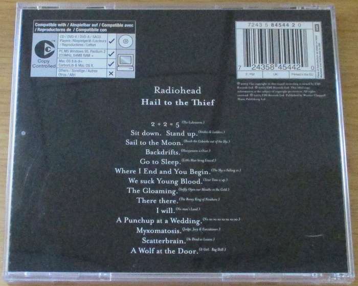 RADIOHEAD Hail to the Thief CD [Zx11]
