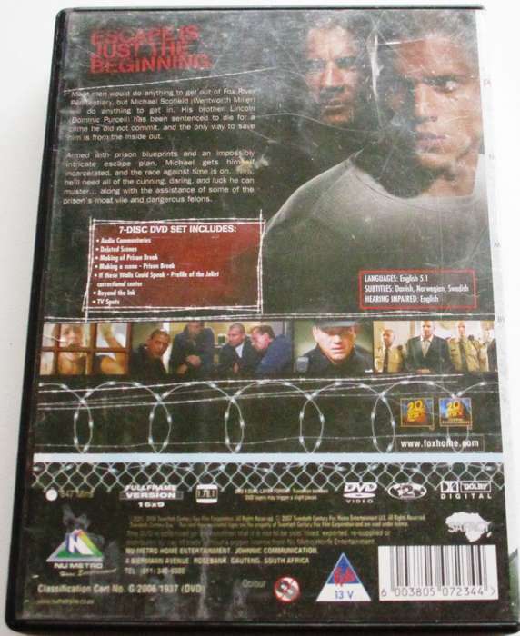 PRISON BREAK The Complete First Season 7xDVD BOX SET [Box Set shelf]