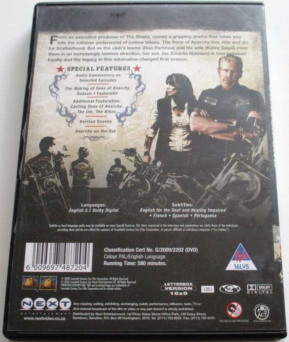 SONS OF ANARCHY Season One 4xDVD  [Box Set shelf]