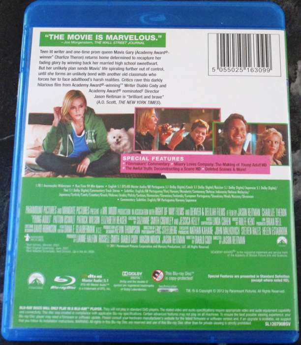 YOUNG ADULT BLU RAY Charlize Theron