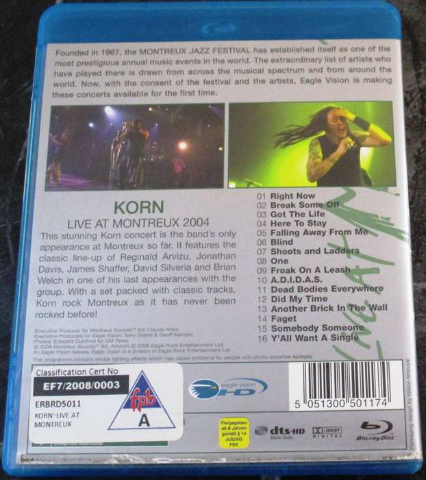 KORN Live a Montreux 2004 BLU RAY