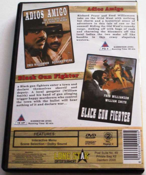 THE SPAGHETTI WESTERN COLLECTION Adios Amigo + Black Gun Fighter  2xDVD  [Box Set shelf]