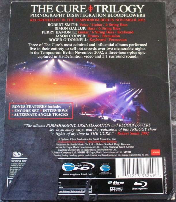 The CURE Trilogy BLU RAY