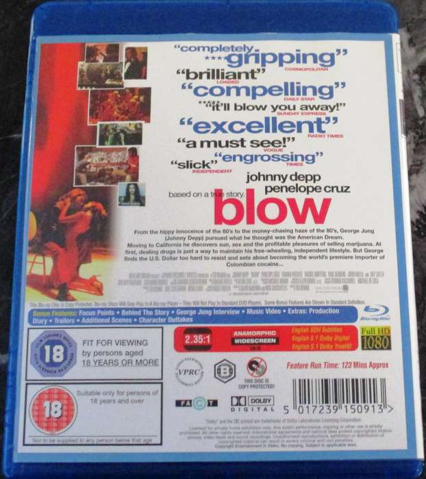BLOW BLU RAY Johnny Depp Penelope Cruz