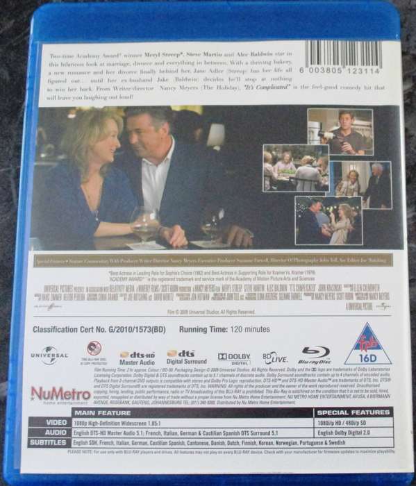 IT'S COMPLICATED BLU RAY Meryl Streep Steven Martin Alec Baldwin