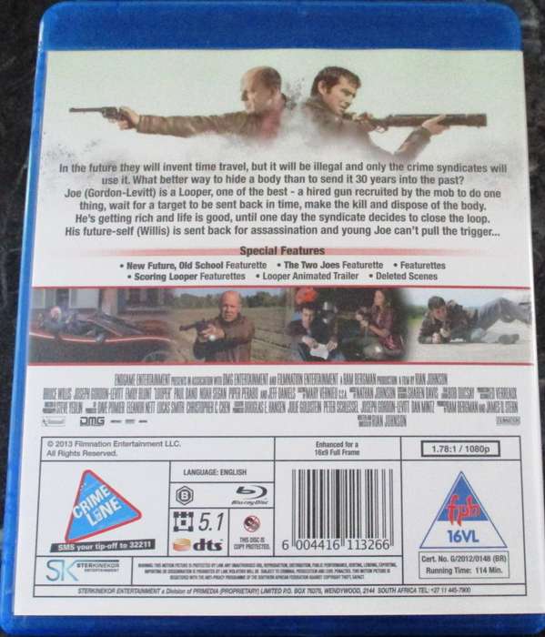 LOOPER BLU RAY Emily Blunt Bruce Willis