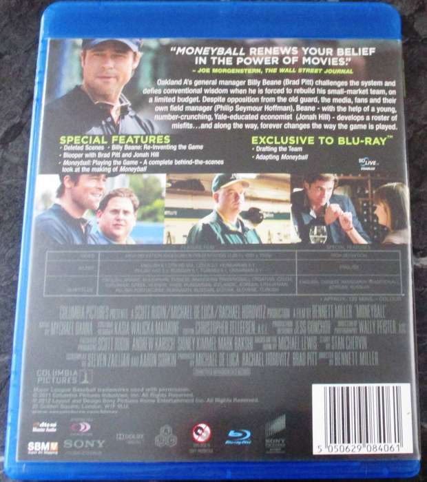 MONEYBALL BLU RAY Brad Pitt