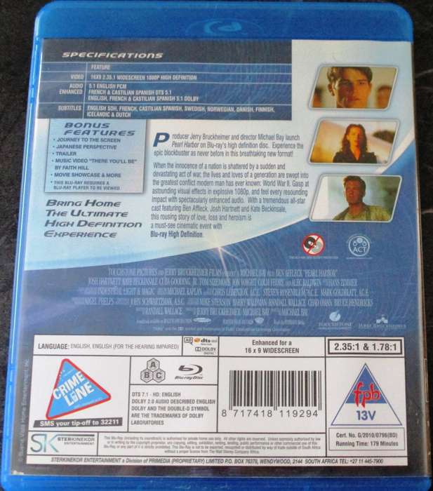PEARL HARBOR BLU RAY Ben Affleck