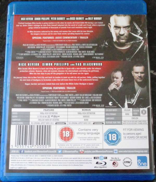 THE RISE AND FALL OF A WHITE COLLAR HOOLIGAN 1 + 2 BLU RAY
