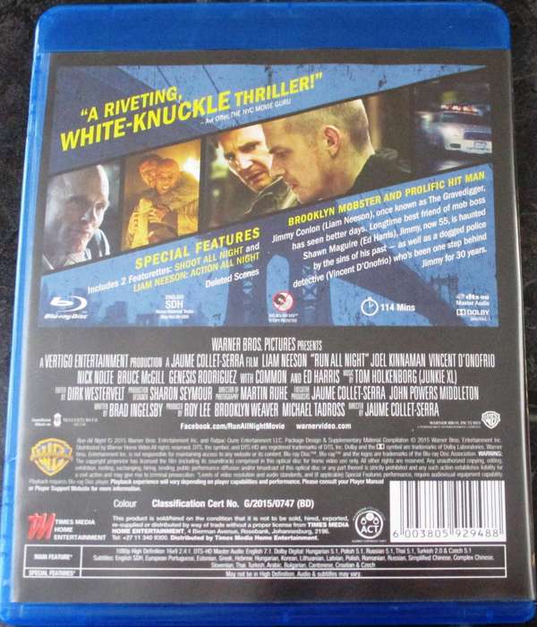 RUN ALL NIGHT BLU RAY Liam Neeson