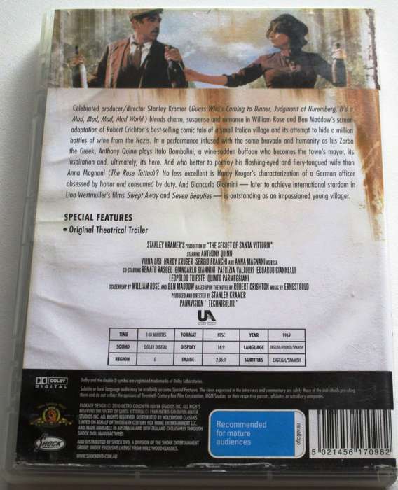 THE SECRET OF ANTA VITTORIA DVD Anthony Quinn [Box Set shelf]