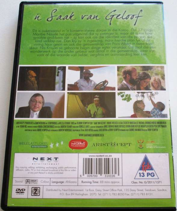 n SAAK VAN GELOOF DVD [SA Shelf]