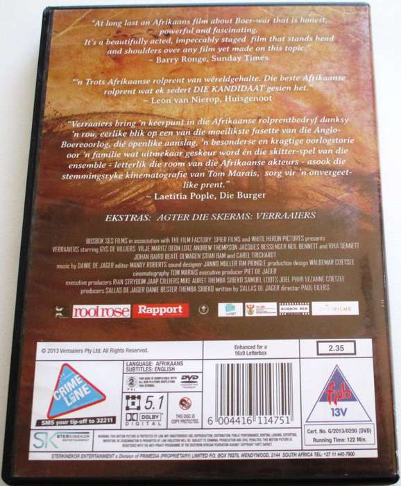 VERRAAIERS DVD [SA Shelf]