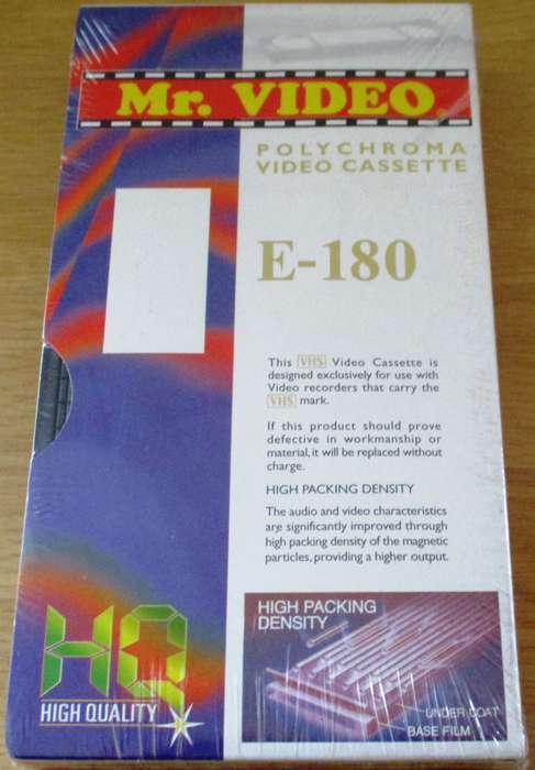 SCENA E-180 HIGH QUALITY Mr Video branded VHS Video Cassette