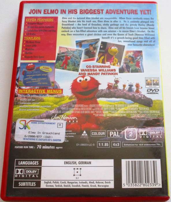 THE ADVENTURES OF ELMO IN GROUCHLAND DVD [BBOX 5]