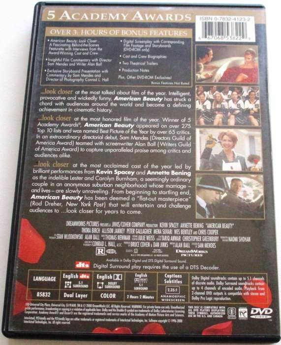 AMERICAN BEAUTY Kevin Spacey DVD [BBOX 4]