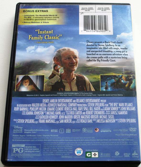 THE BFG DVD [BBOX 8] Region 1