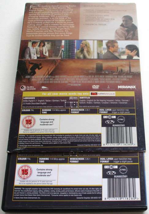 BREAKING AND ENTERING DVD Jude Law [BBOX 7]