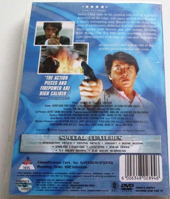 CRIME STORY Jackie Chan DVD [BBOX 9]