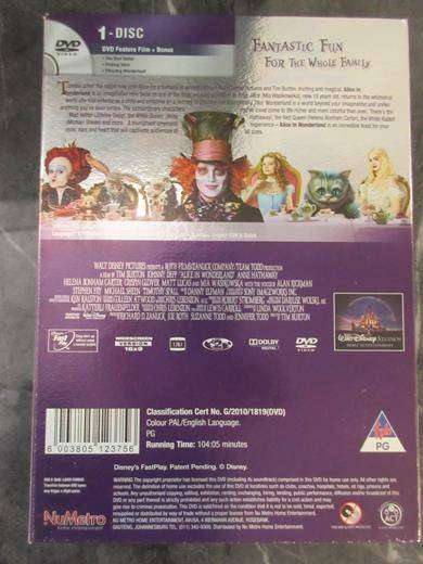 ALICE IN WONDERLAND DVD Johnny Depp [DVD BBOX 4] Region 2