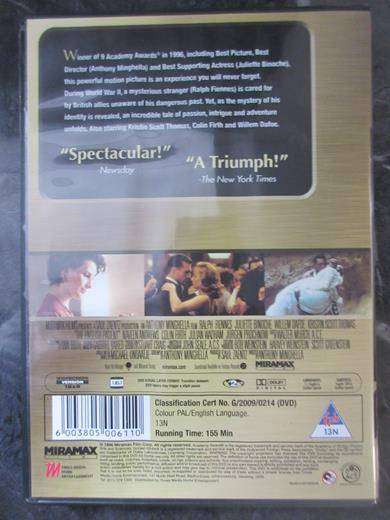THE ENGLISH PATIENT DVD William Dafoe [DVD BBOX 5] Region 2