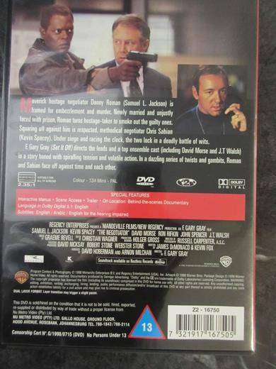 THE NEGOTIATOR DVD Samuel L Jackson Kevin Spacey [DVD BBOX 2]