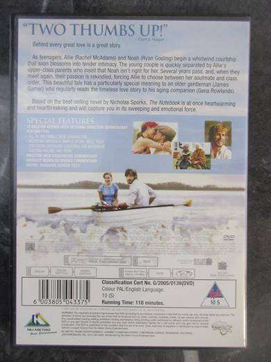 THE NOTEBOOK DVD Ryan Gosling  [DVD BBOX 3] Region 2